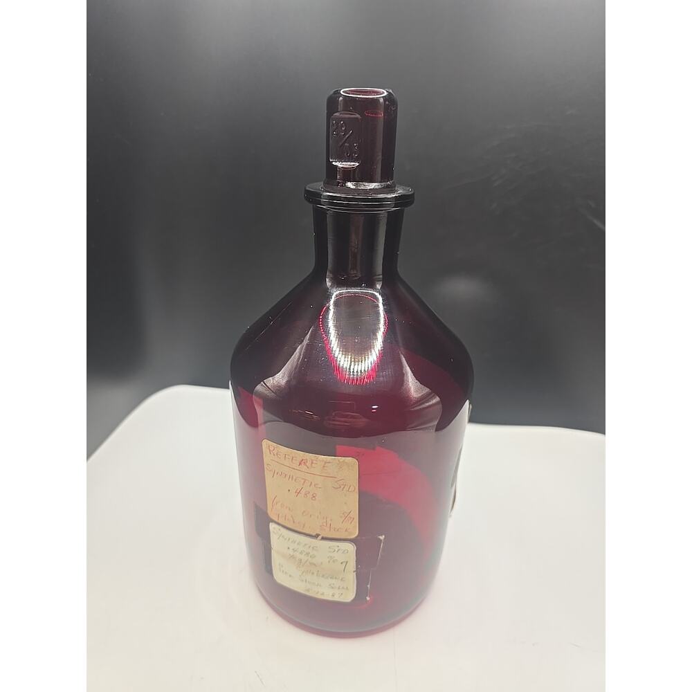 Corning Ruby Red Apothecary Jar with Bottle Glass Stopper Marked W. Germany READ